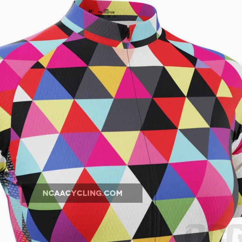 Women's High Viz Color Triangles Short Sleeve Cycling Jersey