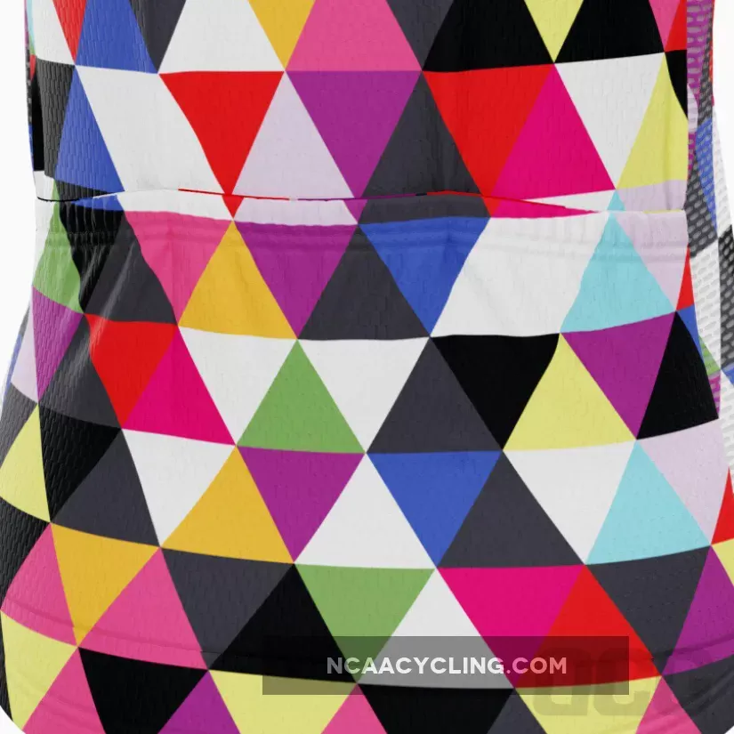 Women's High Viz Color Triangles Short Sleeve Cycling Jersey