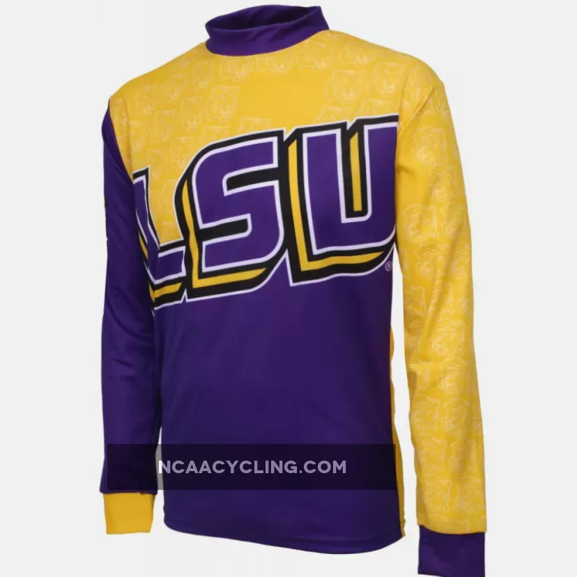 NCAA LSU Tigers Mountain Long Sleeve MTB Bike Cycling Jerseys