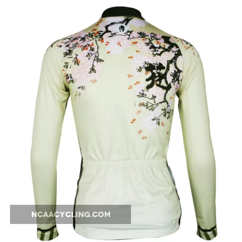 ILPALADINO Spring Flowers Women's Tight Long Sleeve Cycling Jersey Bicycling Pro Cycle Clothing Racing Apparel Outdoor Sports Leisure Biking T-shirt Spring Autumn NO.685