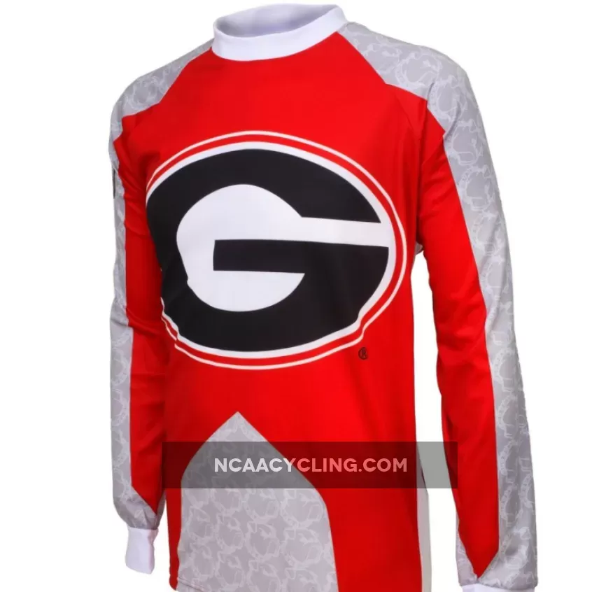 NCAA UGA University of Georgia Bulldogs Mountain Long Sleeve MTB Bike Cycling Jerseys