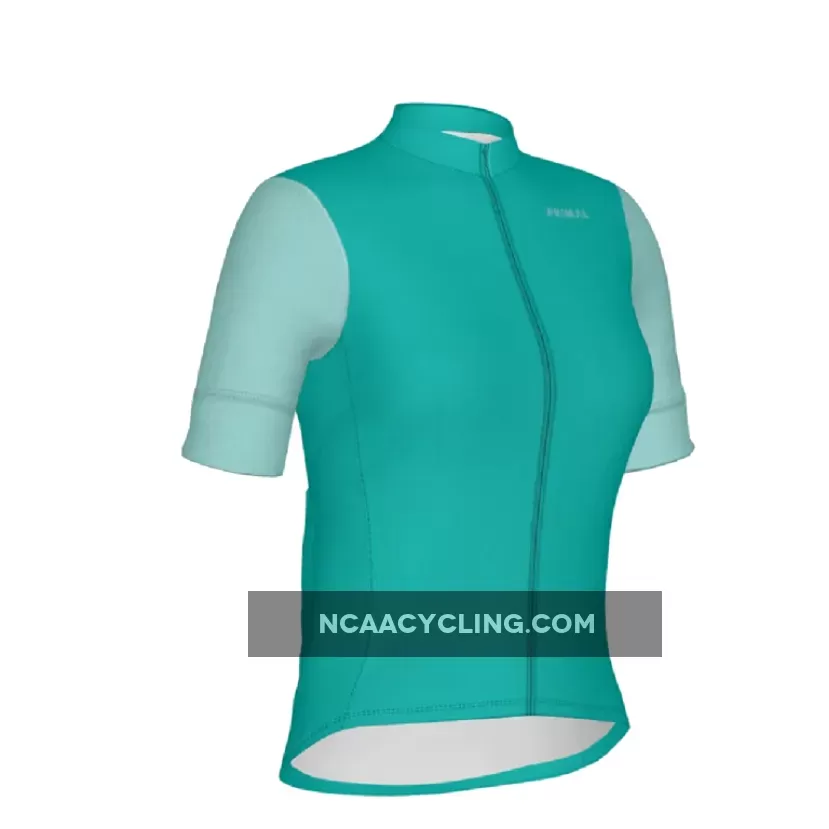 Cycling Jersey Solid Teal Women's Full Zip Short Sleeve Elite Fit