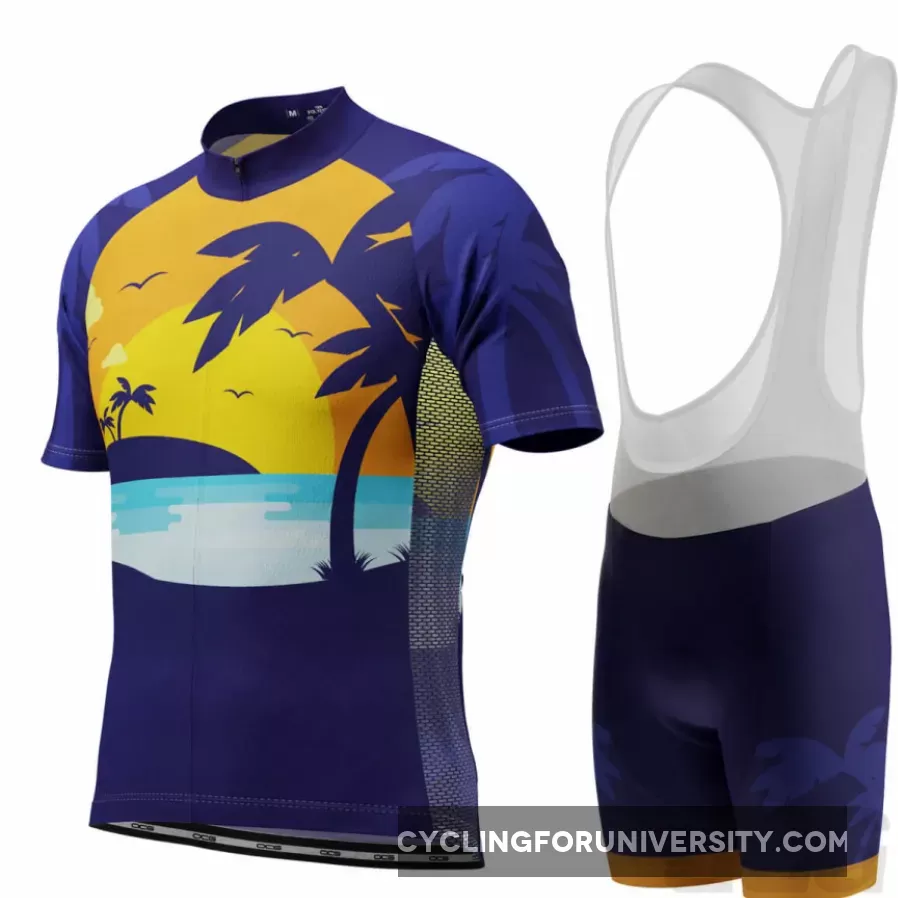 Men's Tropical Paradise Palm Tree Short Sleeve Cycling Kit