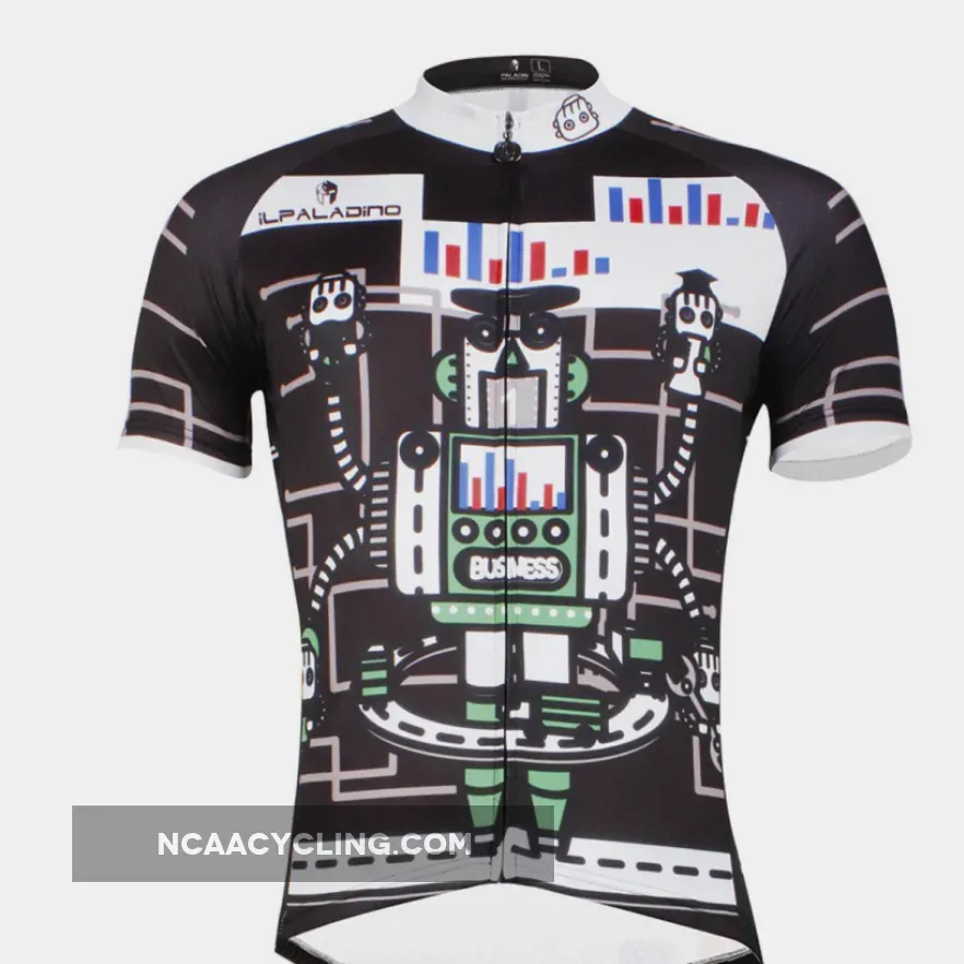 ILPALADINO Men's Cycling Apparel Crazy Robot Pattern Bike Shirt for Summer Quick Dry Comfortable Short Sleeve NO.747