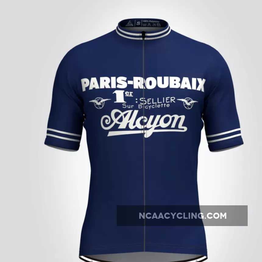 Retro Paris Roubaix Men's Cycling Jersey Blue Restock