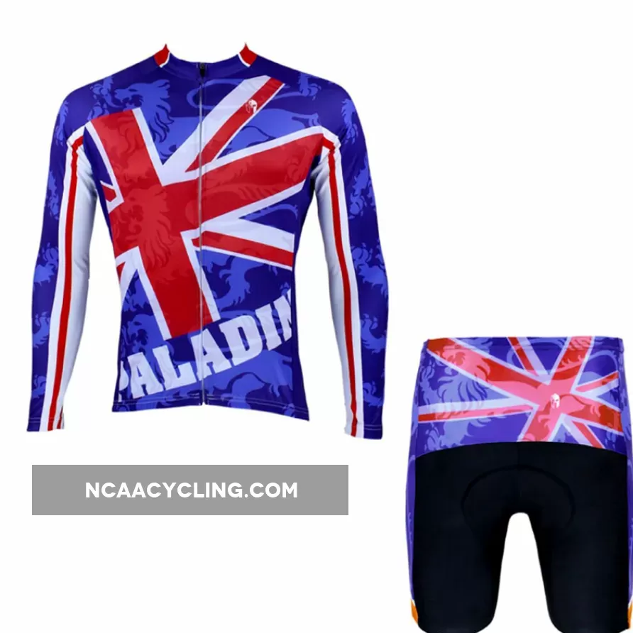 ILPALADINO the Union Jack UK Man's Long-sleeve Cycling Jersey Team Kit Jacket T-shirt Summer Spring Autumn Clothes Sportswear Suit NO.002