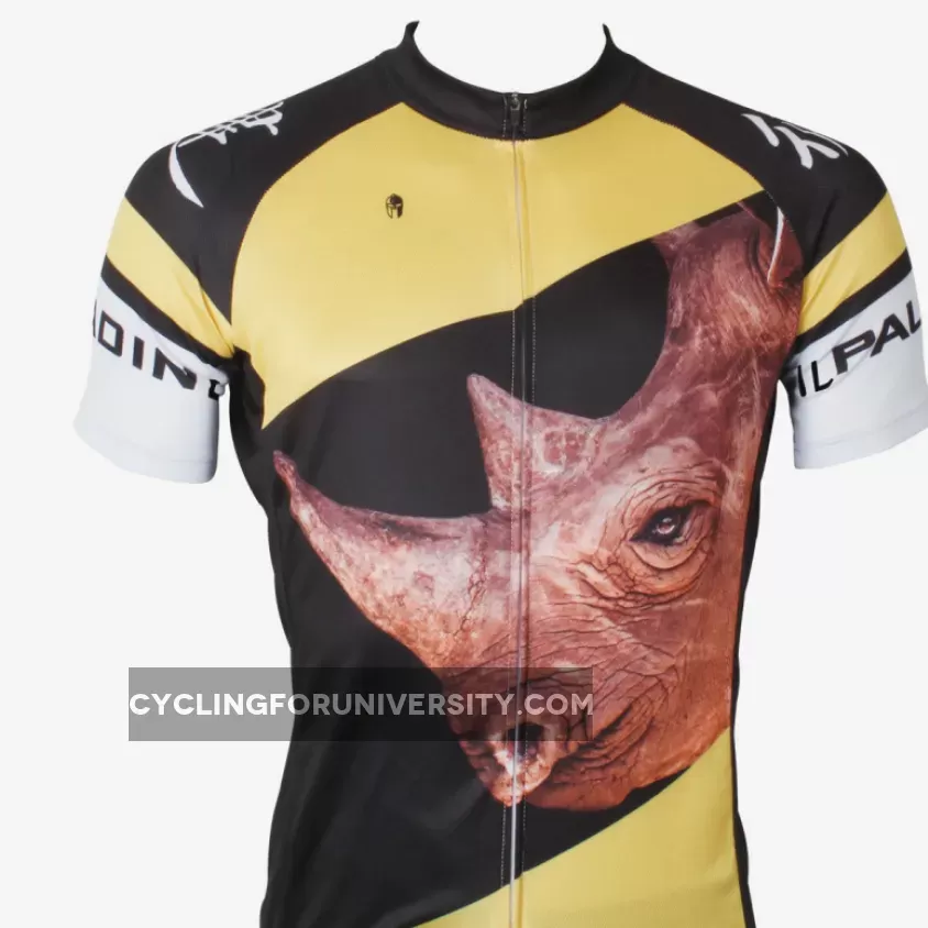 ILPALADINO Rhinoceros Nature Men's Professional MTB Cycling Jersey Breathable and Quick Dry Comfortable Bike Shirt for Summer NO.554