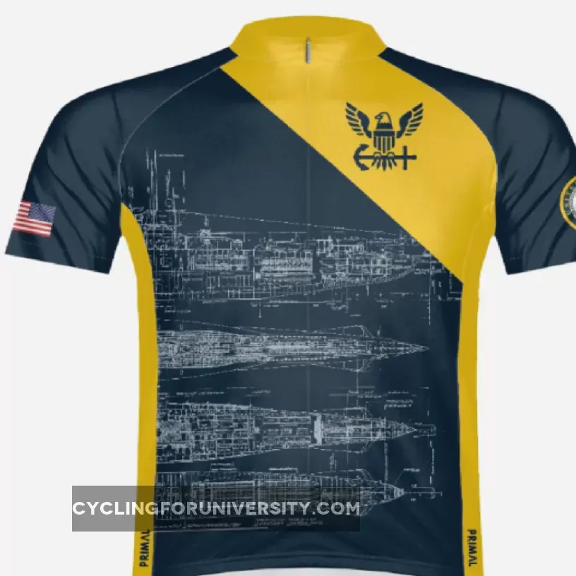 Primal Wear U.S. Navy Schematic Men's Sport Cut Full Zip cycling Jersey