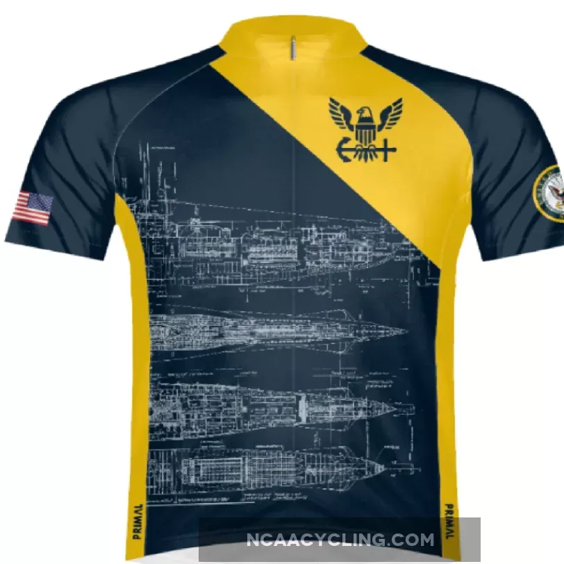 Primal Wear U.S. Navy Schematic Men's Sport Cut Full Zip cycling Jersey
