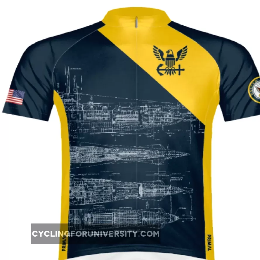 Primal Wear U.S. Navy Schematic Men's Sport Cut Full Zip cycling Jersey
