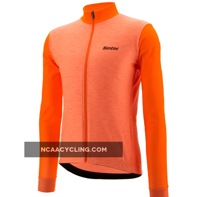 Santini Colore Puro Long Sleeve Jersey - Orange Online