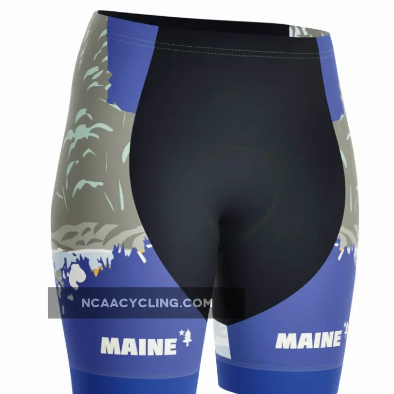 Women's Maine State Flag Gel Padded Cycling Shorts