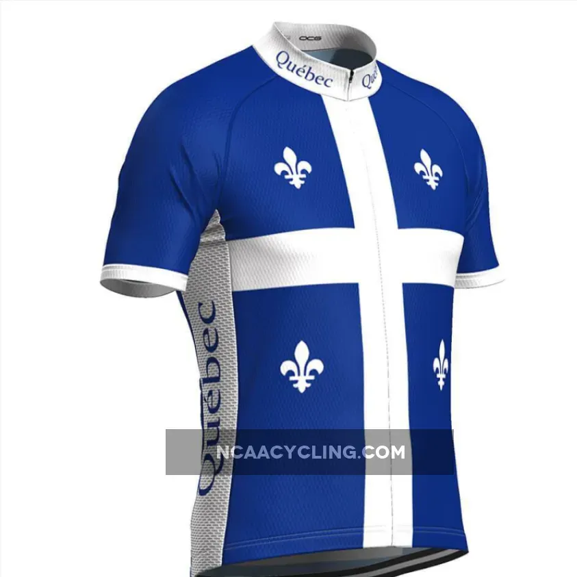 Men's Quebec Flag Short Sleeve Cycling Jersey, Short Quebec