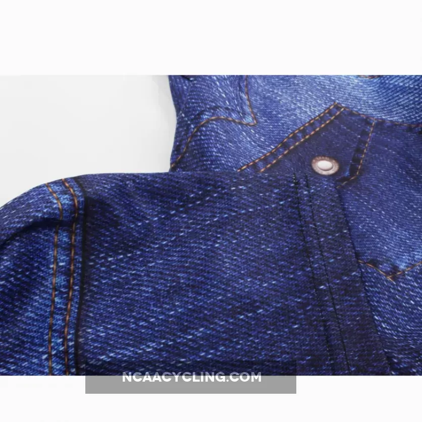 Mens Stylish Denim-blue Hidden-Zipper Long-sleeves Cycling Jersey Outdoor Leisure Sport Bike Spring Fall Autumn Windproof Jacket Bicycle Clothing 607