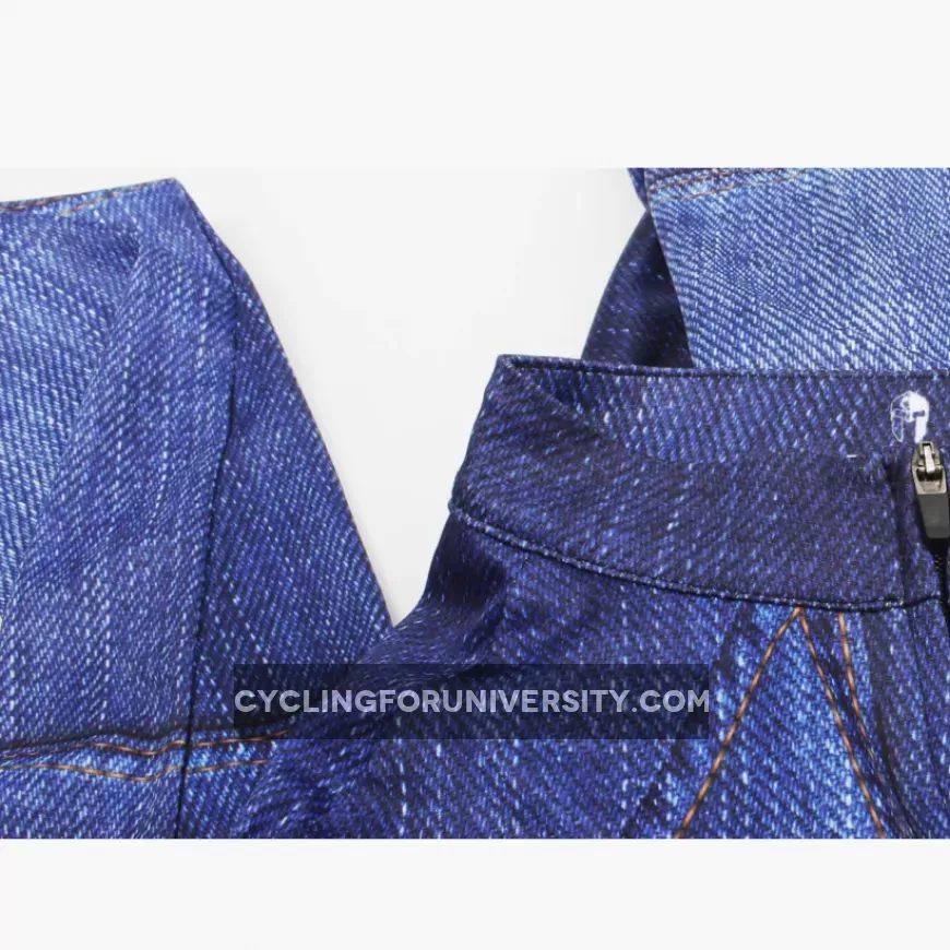 Mens Stylish Denim-blue Hidden-Zipper Long-sleeves Cycling Jersey Outdoor Leisure Sport Bike Spring Fall Autumn Windproof Jacket Bicycle Clothing 607