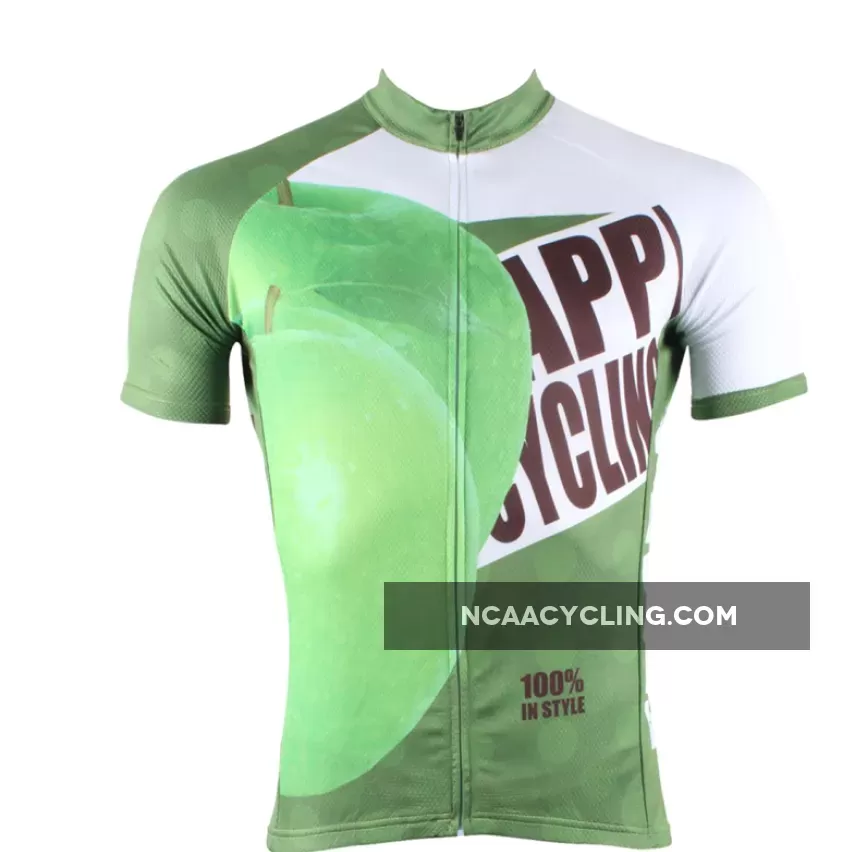 Happy Cycling Summer Fruit Green Apple Men's Short-Sleeve Cycling Jersey Suit NO.175