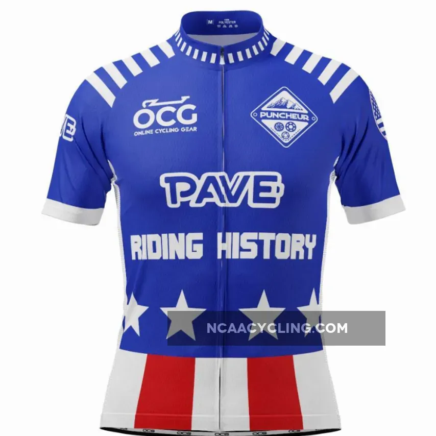 PAVE Athletic Blue Americas Short Sleeve Cycling Jersey