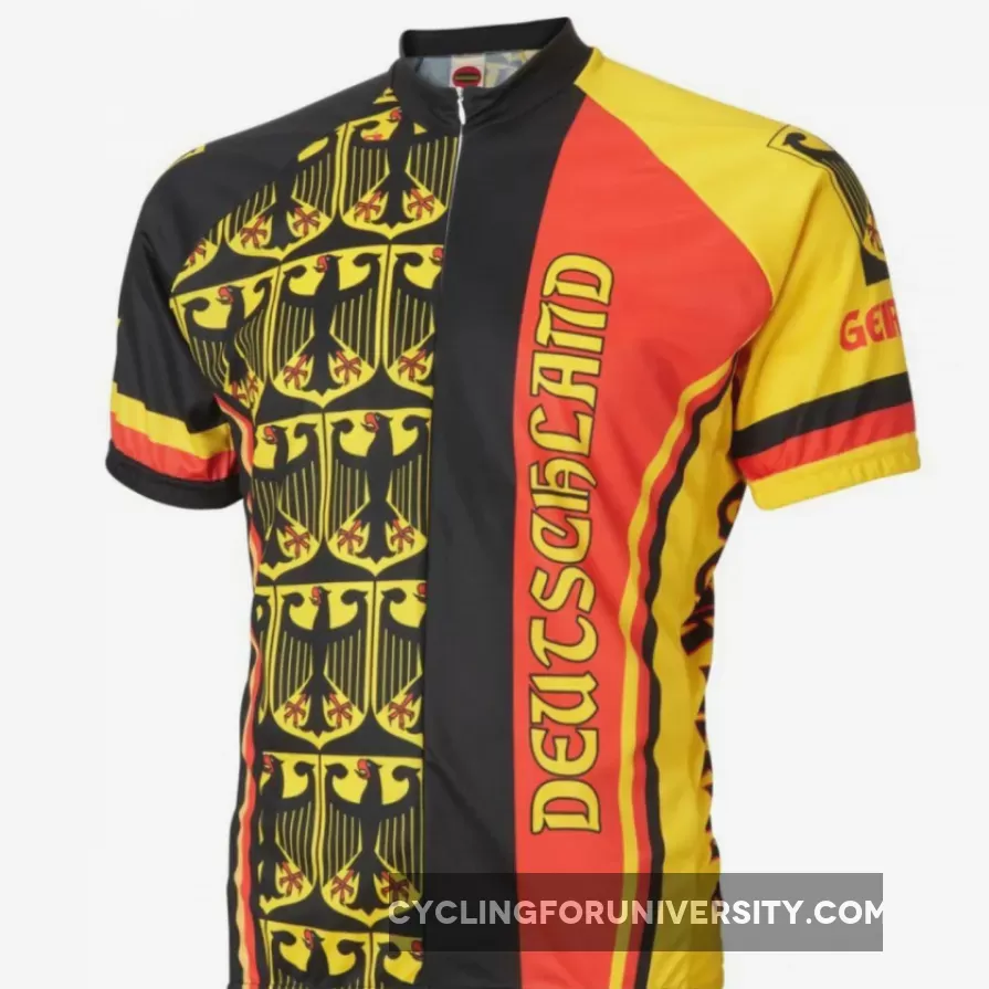 Deutschland Germany Tribute Short sleeve 15' zip men's cycling jersey #German Cycling Jersey
