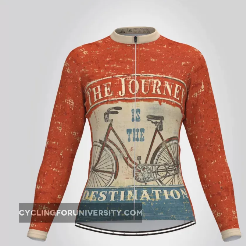 The Journey is The Destination Women's LS Cycling Jersey Red