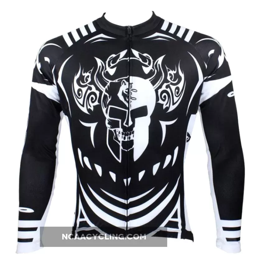 Hot Sale Cycling Jersey Cycling Jersey Wholesale Outdoor Men's Long-sleeved Jersey for Spring and Summer Black and White Ultraviolet Resistant Fabric Outdoor Sportswear(velvet) NO.077