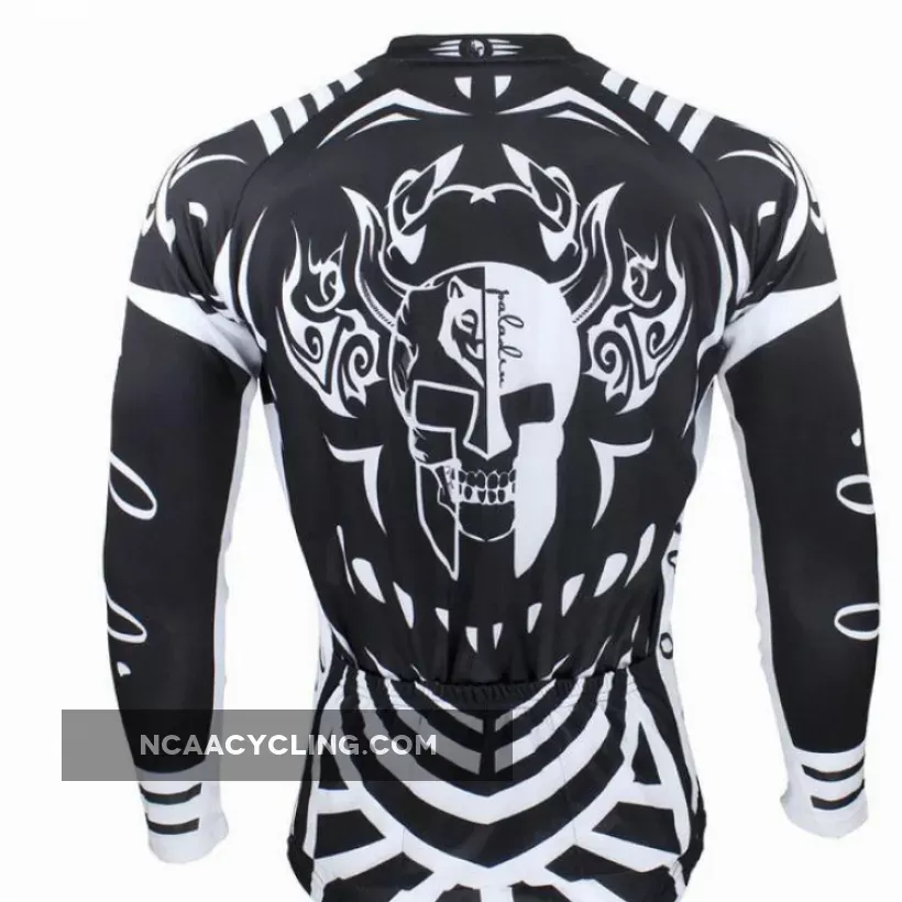 Hot Sale Cycling Jersey Cycling Jersey Wholesale Outdoor Men's Long-sleeved Jersey for Spring and Summer Black and White Ultraviolet Resistant Fabric Outdoor Sportswear(velvet) NO.077