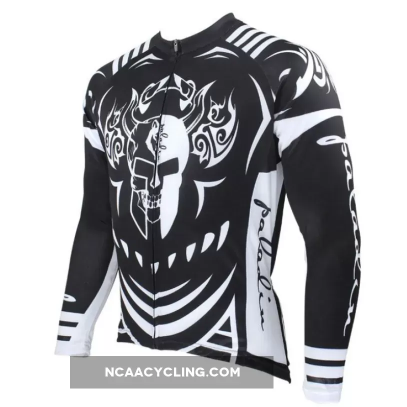 Hot Sale Cycling Jersey Cycling Jersey Wholesale Outdoor Men's Long-sleeved Jersey for Spring and Summer Black and White Ultraviolet Resistant Fabric Outdoor Sportswear(velvet) NO.077