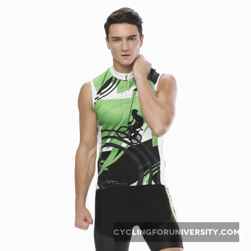 Green Cyclist Men's Cycling Sleeveless Bike Jersey/Kit T-shirt Summer Spring Road Bike Wear Mountain Bike MTB Clothes Sports Apparel Top / Suit NO. 829