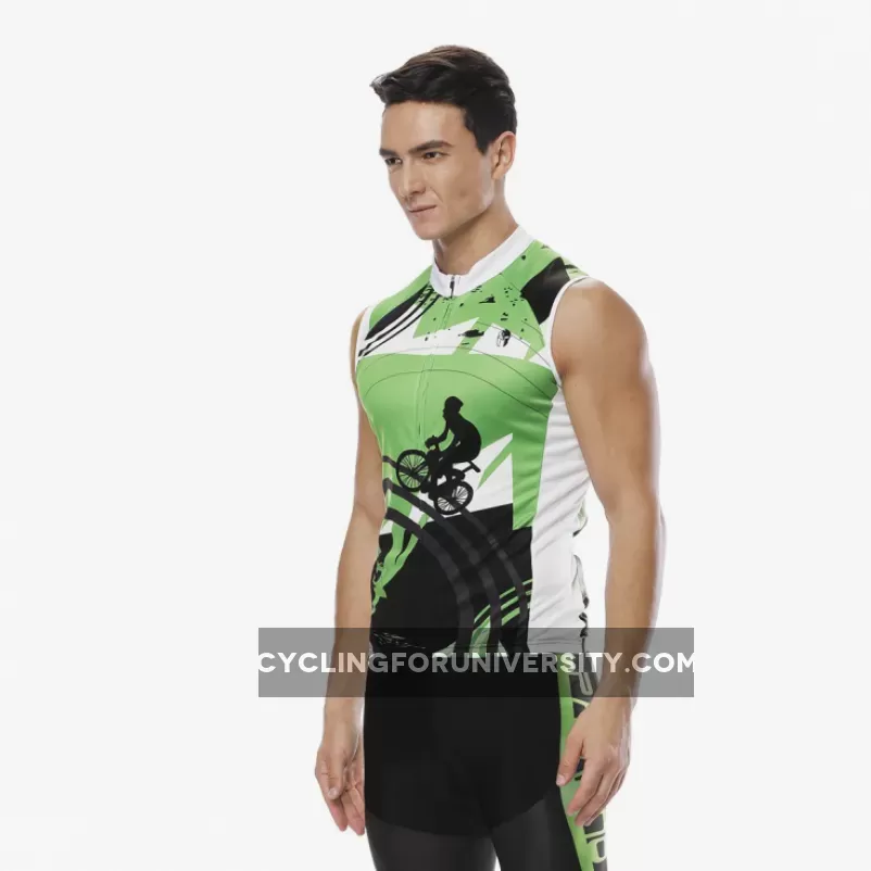 Green Cyclist Men's Cycling Sleeveless Bike Jersey/Kit T-shirt Summer Spring Road Bike Wear Mountain Bike MTB Clothes Sports Apparel Top / Suit NO. 829