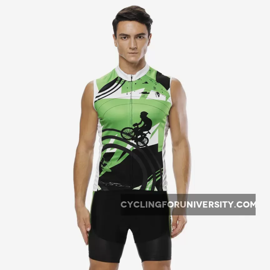 Green Cyclist Men's Cycling Sleeveless Bike Jersey/Kit T-shirt Summer Spring Road Bike Wear Mountain Bike MTB Clothes Sports Apparel Top / Suit NO. 829