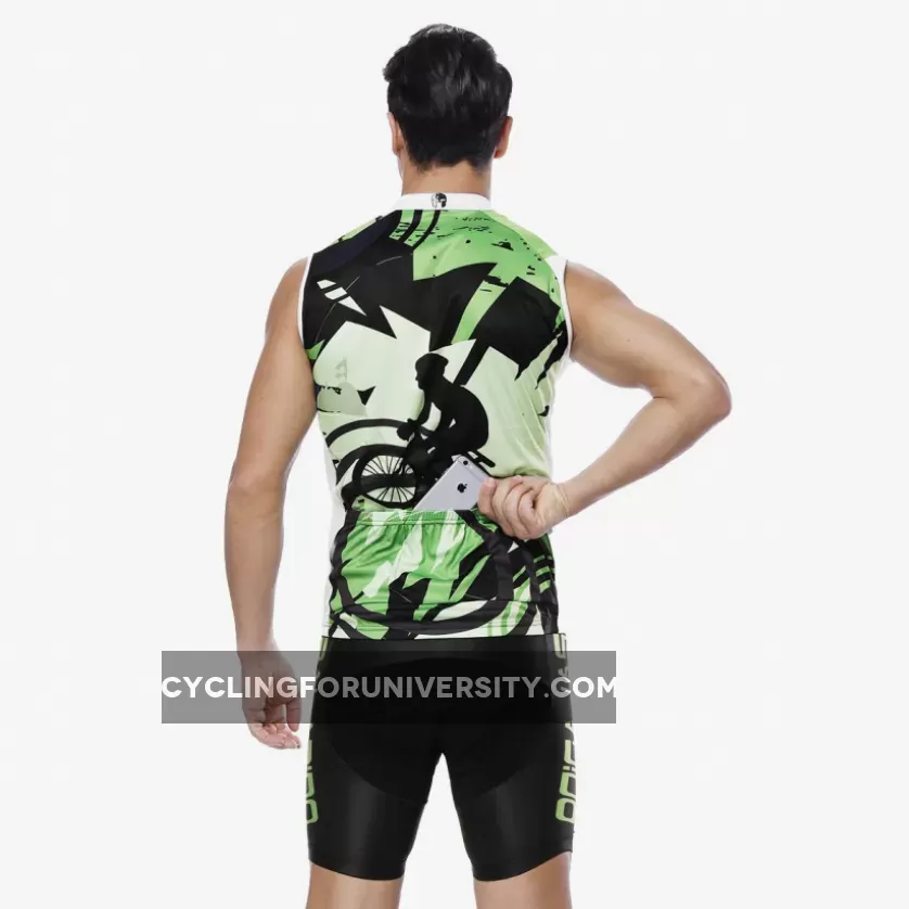 Green Cyclist Men's Cycling Sleeveless Bike Jersey/Kit T-shirt Summer Spring Road Bike Wear Mountain Bike MTB Clothes Sports Apparel Top / Suit NO. 829