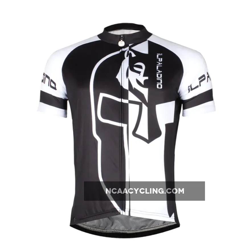 ILPALADINO Men's Bicycling Jersey in Summer Black and White Mountain Bike and Road Bike Shirt Short Sleeve Breathable NO.746
