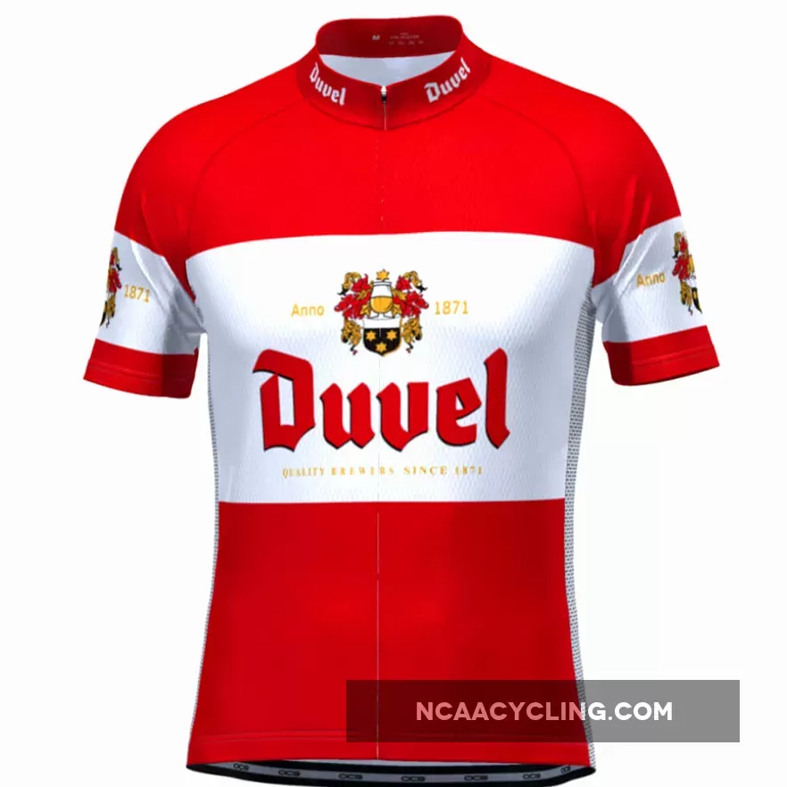 Men's Red Duvel Short Sleeve Cycling Jersey #Red Cycling Jersey