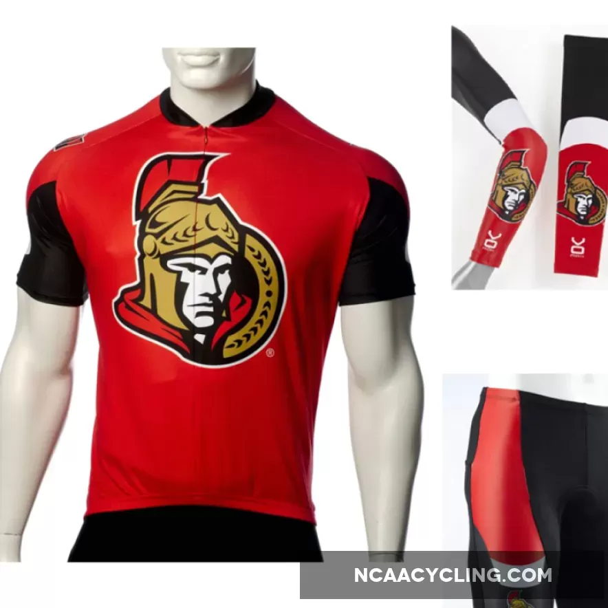 NHL Ottawa Senators Cycling Jerseys Bib Shorts Arm Warmers