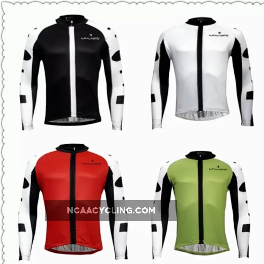 ILPALADINO Men's Breathable Long-sleeve White Cycling Jersey with Black-strip Outdoor Leisure Sport Biking Shirt Spring Fall/Autumn Bicycle Sportswear Clothing NO.773