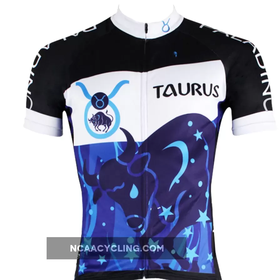 Ilpaladino Constellation Series 12 Horoscopes Taurus Persistence Man's Short-sleeve Cycling Jersey Team Pro Cycle Jacket T-shirt Summer Spring Clothes Leisure Sportswear Apparel Signs of the Zodiac NO.261