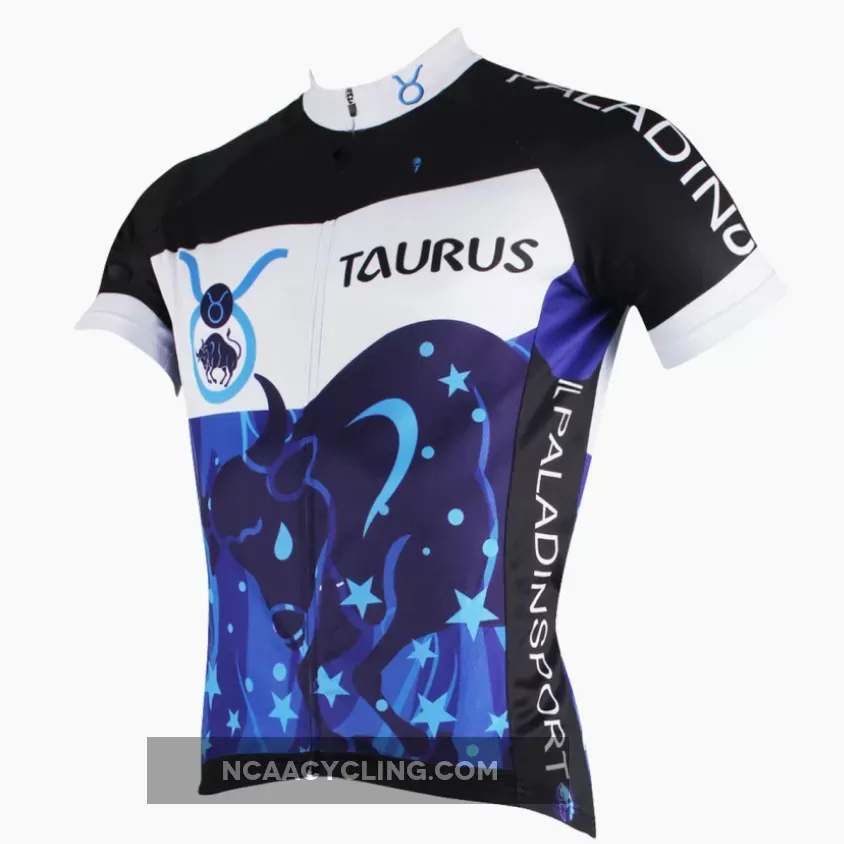 Ilpaladino Constellation Series 12 Horoscopes Taurus Persistence Man's Short-sleeve Cycling Jersey Team Pro Cycle Jacket T-shirt Summer Spring Clothes Leisure Sportswear Apparel Signs of the Zodiac NO.261
