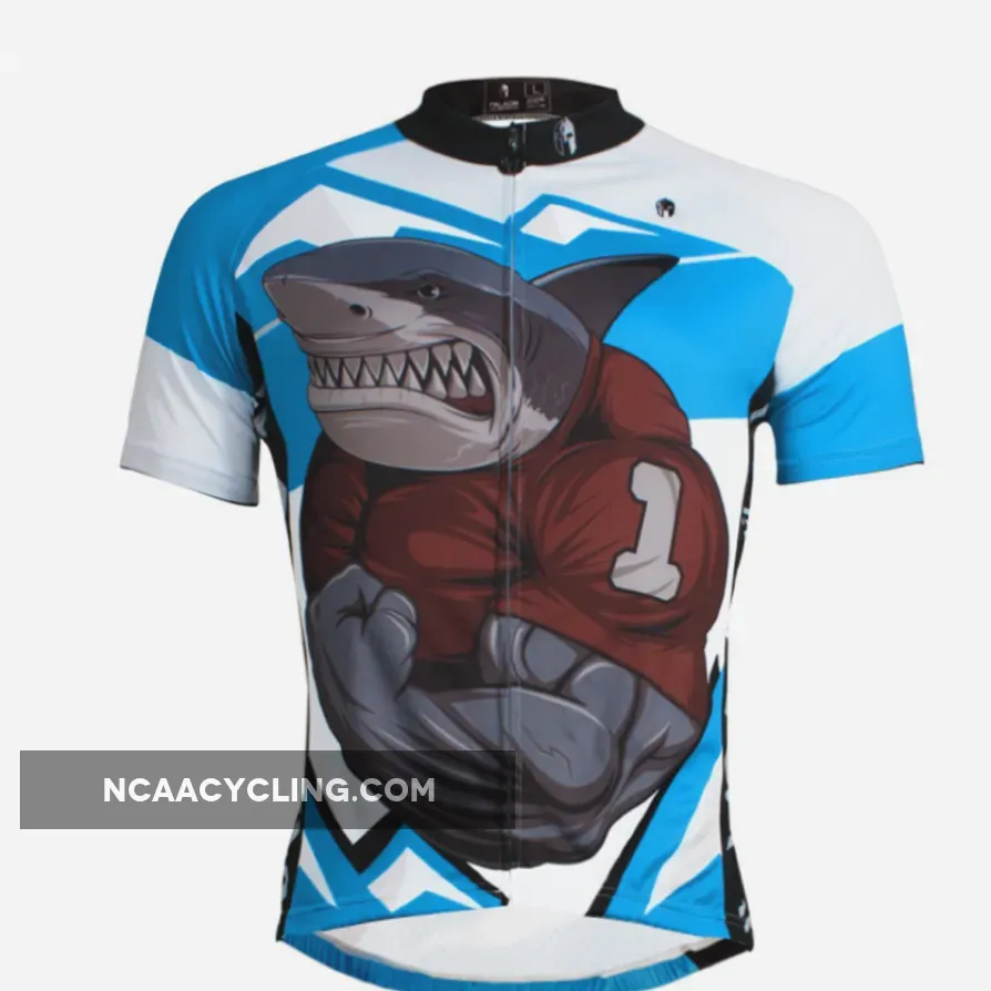Ilpaladino Muscular Shark Gridder Breathable Cycling Jersey Men's Short-Sleeve Sport Bicycling Shirts Summer Quick Dry Wear NO.643
