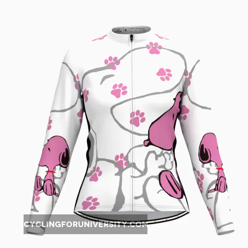 Snoopy Dog Cartoon Women's Long Sleeve Cycling Jersey