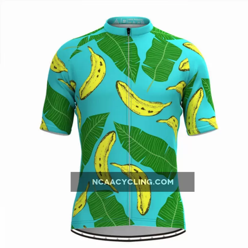 Men's Tropical Banana Print Hawaiian Cycling Jersey