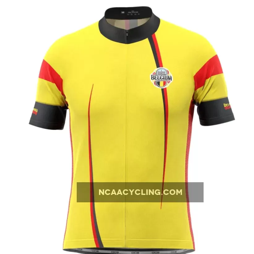Men's Belgium Flag National Short Sleeve Cycling Jersey