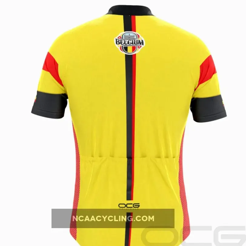 Men's Belgium Flag National Short Sleeve Cycling Jersey
