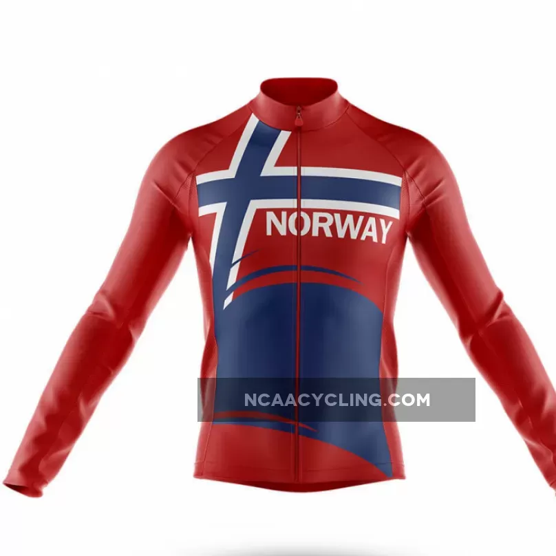 Norway Bold Flag - Men's Cycling Kit / Long Sleeve Jersey, Bold Cycling