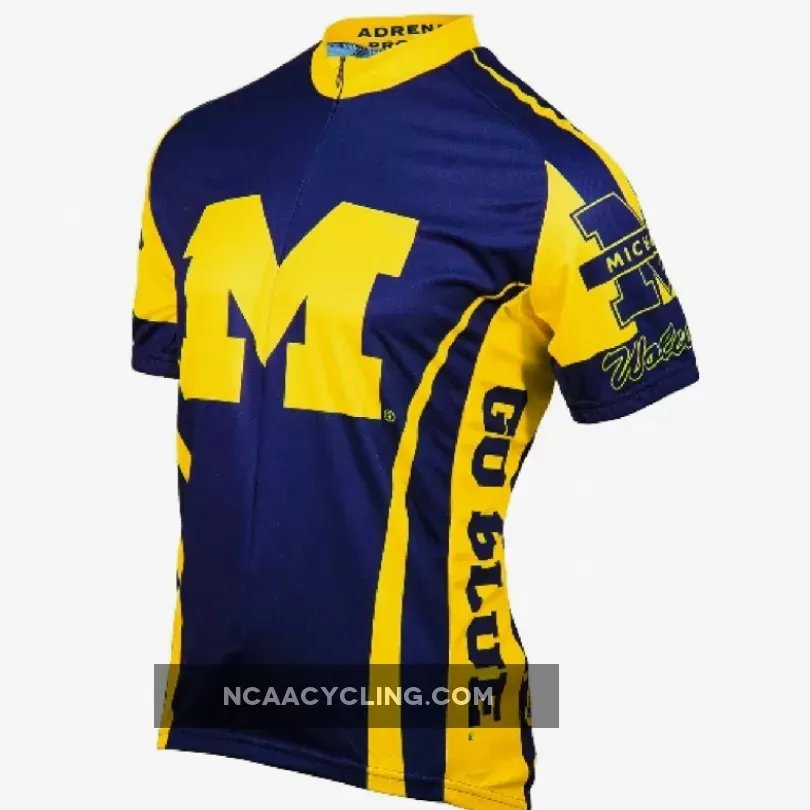University of Michigan College 3/4 zip Men's Short Sleeve Cycling Jersey / University Of Michigan Cycling Jersey