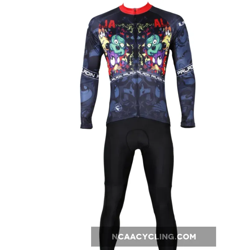 ILPALADINO Men's Long Black Sleeves Cycling Jerseys Suit Winter Exercise Bicycling Pro Cycle Clothing Racing Apparel Outdoor Sports Leisure Biking (Velvet) NO.528