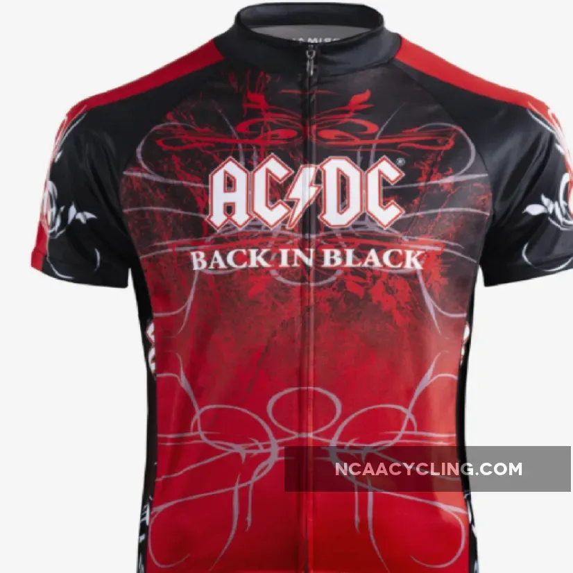 Primal Wear AC/DC Back In Black Men's Sport Cut Cycling Jersey #Dc Cycling Jersey ACB1J20M_M
