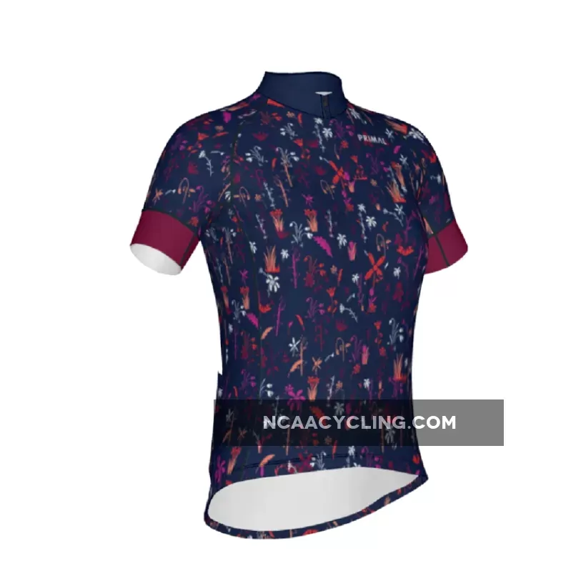 Cycling Jersey Ditsy Print Short Sleeve full zip Women's Race Fit