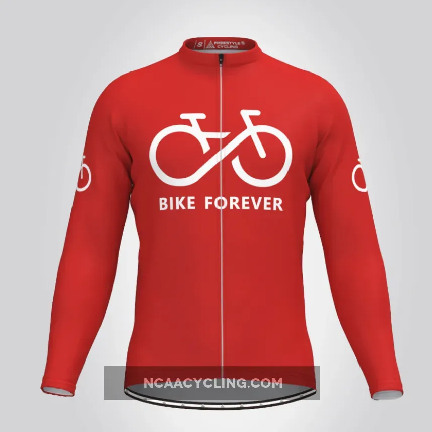 Men's Bike Forever LS Cycling Jersey - Red New Releases
