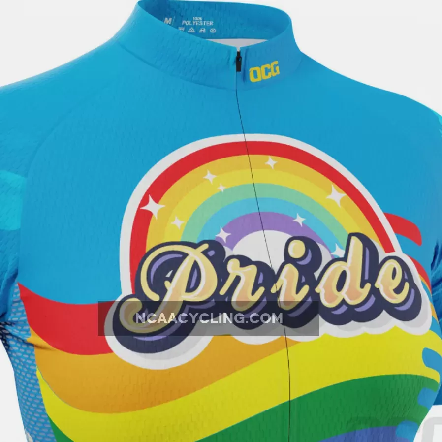 Women's LGBT Pride Rainbow Flag Short Sleeve Cycling Jersey