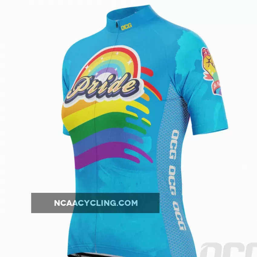 Women's LGBT Pride Rainbow Flag Short Sleeve Cycling Jersey