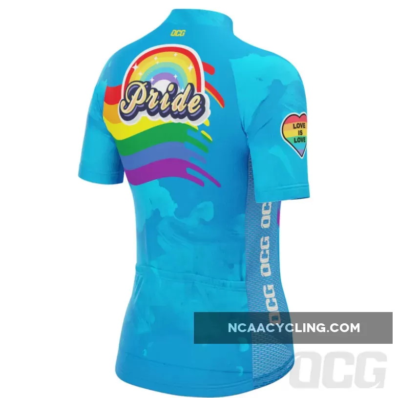 Women's LGBT Pride Rainbow Flag Short Sleeve Cycling Jersey